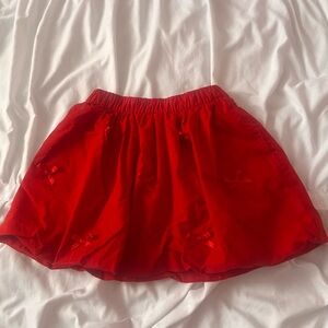 Cat & Jack Red Skirt with Bow Accents